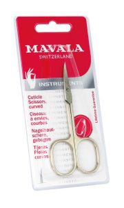 Straight cuticle scissors made of high-quality steel, designed for precise trimming of hangnails